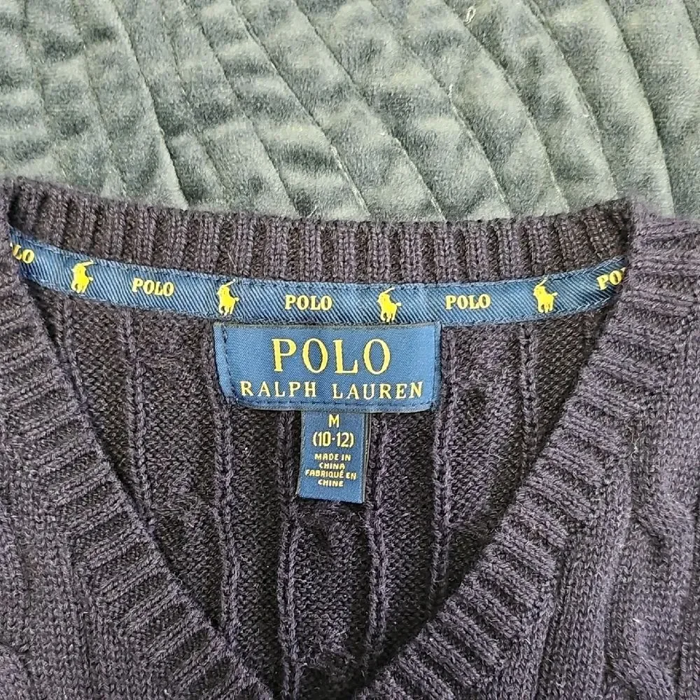 Polo by Ralph Lauren Men's Gray Cable Knit Sweater Vest